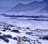 Painting of The John River Brooks Range Alaska by David Rosenthal